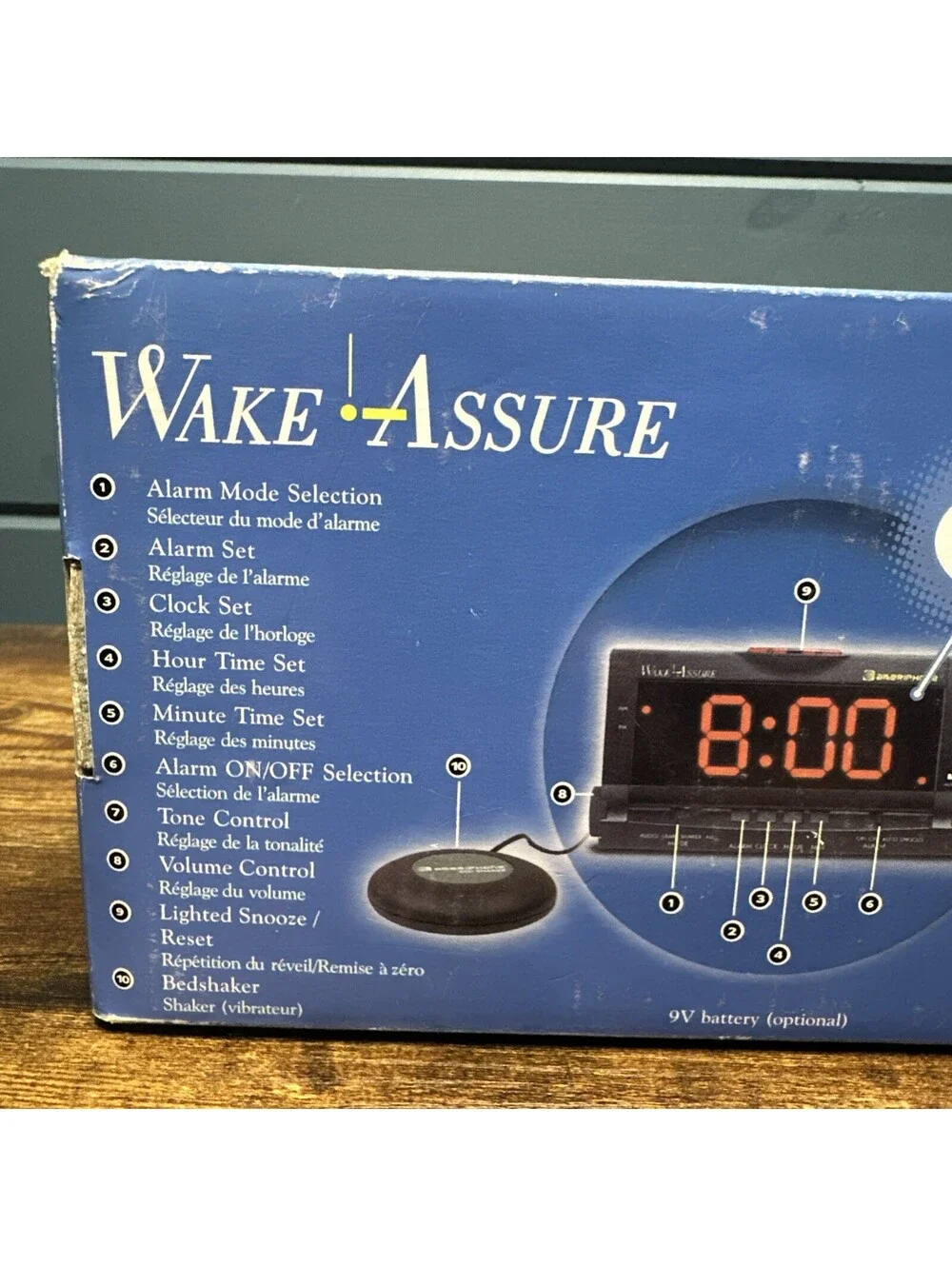 Ameriphone Wake-Assure Alarm Clock Bed Shaker Loud Red LED Hearing Impaired